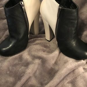 Cream and Black Booties size 6